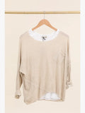 Sweater 25321 double piece cold dye: Camel