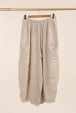 100% Linen Trousers REF. 9530: Taupe
