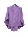 48902 PLAIN LINEN SHIRT: NAVY