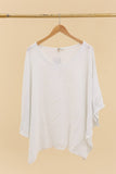 Blouse in 50% linen and 50% cotton REF. 4652: White