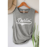 DARLIN GRAPHIC TANK TOP: White / S-M-L-XL(1-2-2-1)
