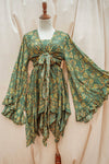 Hippie Bohemian Fairy Dress, Elastic Fairy Skirt: Green / Forest Fairy / Sleeveless Dress Only / PLUS