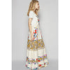Vintage washed front pocket floral contrast dress: DENIM / L