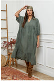 100% linen dress REF. 1109: Khaki