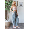 WASHED PLEAT DETAIL COTTON LINEN PANTS: BRICK / S-M-L-XL(2-2-2-2)
