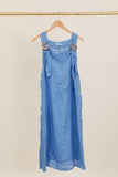 DRESS 72319 100% LINEN: KAKI