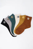 Happy Feet Embroidered Socks 🙃 - Fun Vibes: Mustard
