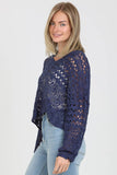 XHS52-ASIS OPEN KNIT V NECK PULLOVER SWEATER: PALO VERDE / S