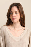 Blouse in 50% linen and 50% cotton REF. 4652: White