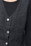 Sleeveless shirt in 100% Linen REF. 5146: Duck Green / S/M-L/XL