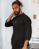 Solid Cotton Kurta: Olive / XX-Large