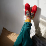 LUGA Unisex Waste Wool House Socks S/M/L: Multi Mustard Yellow / UK6-8