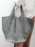 Women's Soft Leather Large Capacity Shoulder Tote Bag: Brown