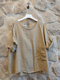 REF 83773  100% LINEN   SIDE TIE BLOUSE: Beis