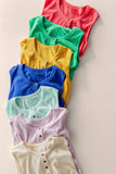 Raw Edge Ribbed Henley Tank: MINT / S-M-L:2-2-2