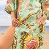 Cotton Kimono Robe - GREEN TREE OF LIFE