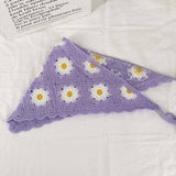 Cherry Strawberry Floral checkered Crochet Bandana -56colors: BEIGEStrawberry