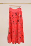 Floral print trousers in 100% Linen REF. 30526: Duck Green