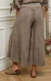 100% linen trousers REF.30235: Light Grey / Unique