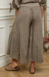 100% linen trousers REF.30235: Light Grey / Unique