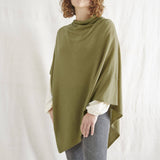 RISI Luxury Merino Cowl Poncho: Olive Green