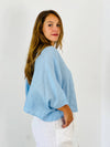 REF 11870 SHORT ELBOW SLEEVE BLOUSE 100% LINEN: BEIGE