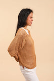 Cotton knit sweater 1652 100% cotton: Brown