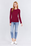 Long Sleeve Crew Neck Cotton Spandex Jersey Top: HCH-charcoal grey / L