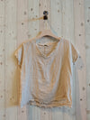REF 11998 100% LINEN FRINGED BLOUSE.: BLANK