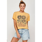 FALL VIBES PUMPKIN VINTAGE GRAPHIC CROP TOP: SANDSTONE / M