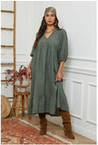100% linen dress REF. 1109: Khaki