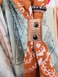 Rose Gold Metallic Leather Bandana Slide