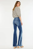 OPEN PACK  PIECING DETAIL FLARE JEANS-KC2512M: MEDIUM / 3/25