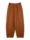 8048 LINEN TROUSERS WITH STRUCTURED PANELS: PERSIMMON