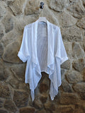 REF 5283 SHORT CARDIGAN 100% LINEN: Beige