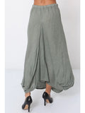 Skirt in 100% linen REF. 7199: Vert Canard / Unique