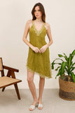 100% Linen Dress REF. 73696: Duck Green