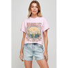 WANDERLUST VINTAGE GRAPHIC CROP TOP: IVORY / L