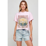 WANDERLUST VINTAGE GRAPHIC CROP TOP: IVORY / L