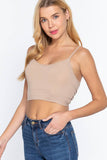 ,.SI-22427 FITTED REMOVABLE BRA CUP TWISTED BACK CAMI: BRN-sepia-133946 / S