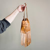 Leather Wristlet, Sienna Fringe Western Wristlet: Rustic Caramel / Earthy