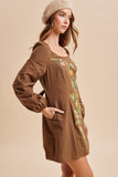 COTTON EMBROIDERED MINI DRESS: CLOUD DANCER / L