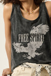 Free Spirit Eagle Soar Graphic Print Tank Top: M / CHARCOAL