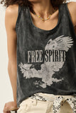 Free Spirit Eagle Soar Graphic Print Tank Top: S / CHARCOAL