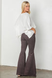 Corduroy flare pants with pockets: CHARCOAL / L