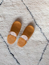 Moroccan Babouche Basic Slippers, Ochre: Large