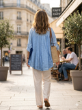 60832 OVERSIZED-CUT LINEN SHIRT: Beige