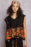 Floral Patterned Multi Style Wrap Scarf: CREAM MULTI / OS