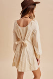 COTTON EMBROIDERED MINI DRESS: CLOUD DANCER / M