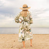 Cotton Kimono Robe - GREEN OWL